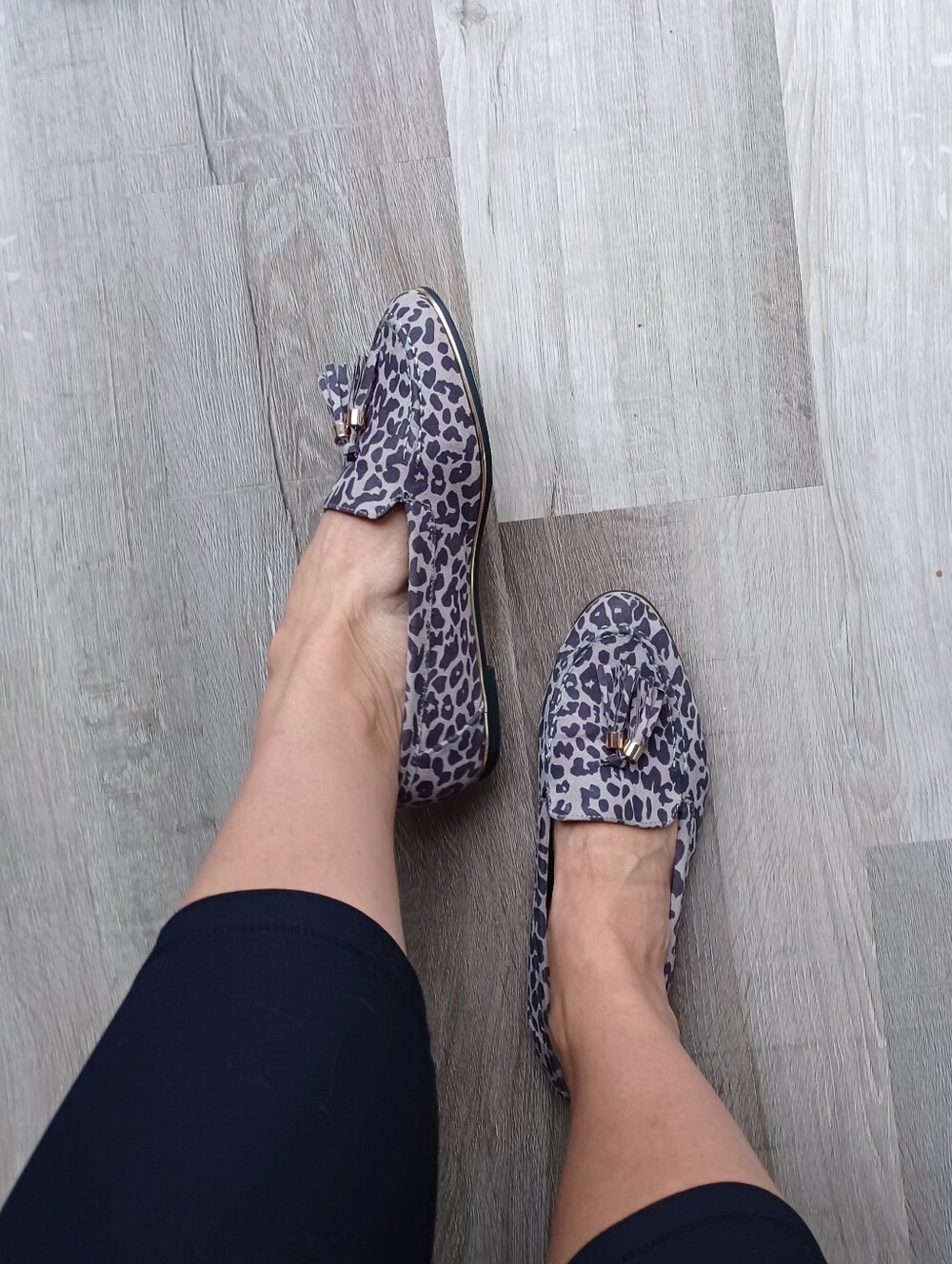 Gray Lepoard Loafers